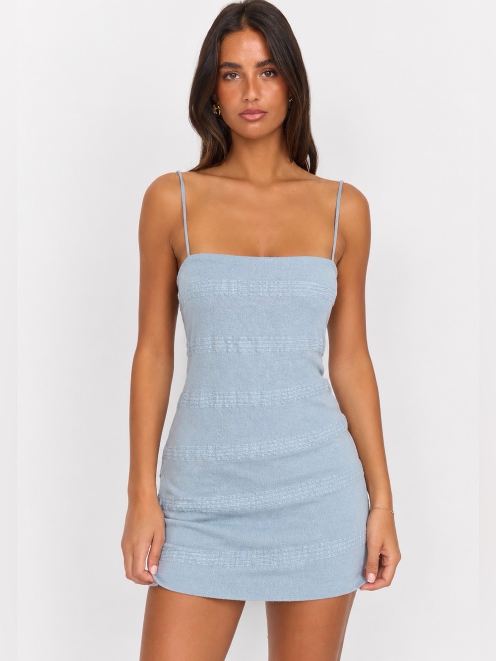Free People Light Gray Textured Mini Dress XS
